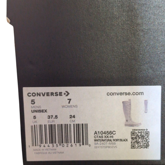 Converse XXHI Knee High Sneaker Boot White Green Yellow Elastic Laces Womens 7 - Picture 7 of 11